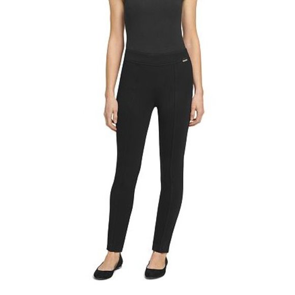 CALVIN KLEIN Seam-Detail Stretch Pants Black - Size Small - Picture 4 of 4